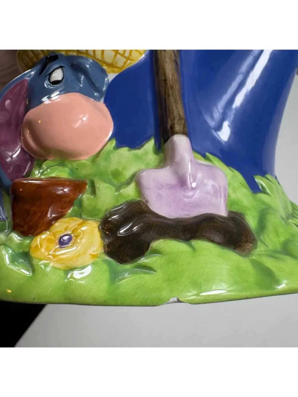 Disney‎ Whimsical Ceramic Watering Can Planter Hand Painted Garden Decor Floral